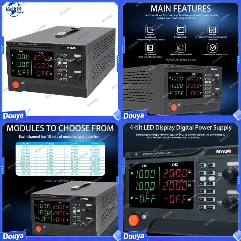 High Power 60V 20A Bench Power Supply - Fuente de Alimentación de Laboratorio MYAMi