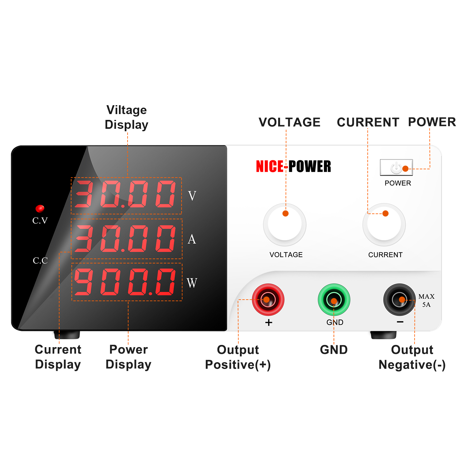 NICE-POWER 30V 30A Fuente de a - High Power 60V 20A Bench Power Supply reseña y precio