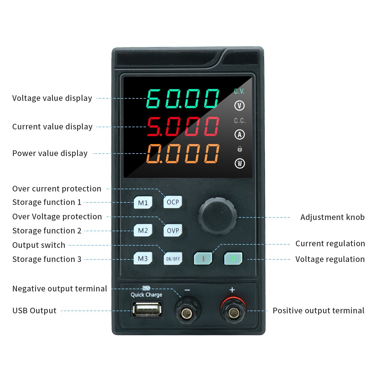 MYAMI-fuente de alimentación C - Programmable Dc Power Supply 60V 10A reseña y precio