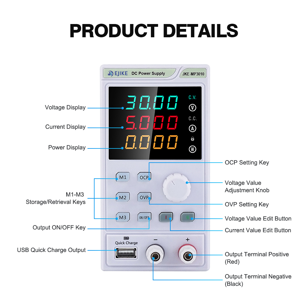 Fuente de Alimentación CC EJIK - Programmable Dc Power Supply 60V 10A reseña y precio